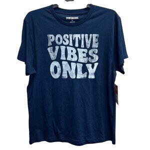 New “Positive Vibes Only” Navy TShirt XL By Powercode Cotton Blend Tee